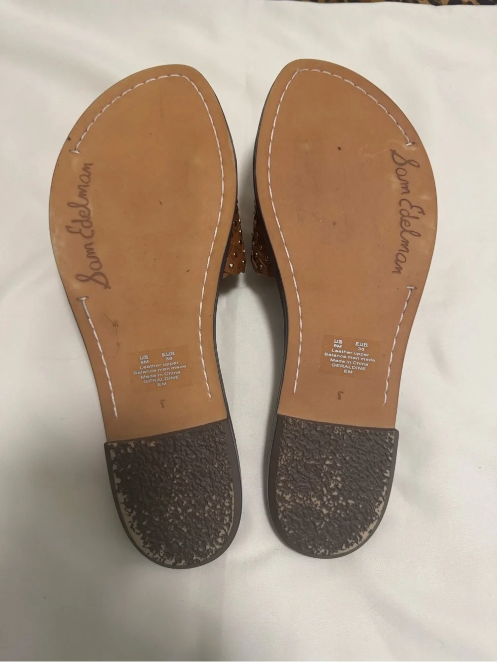 Sam Edelman Brown Woven Stud Slide Sandals